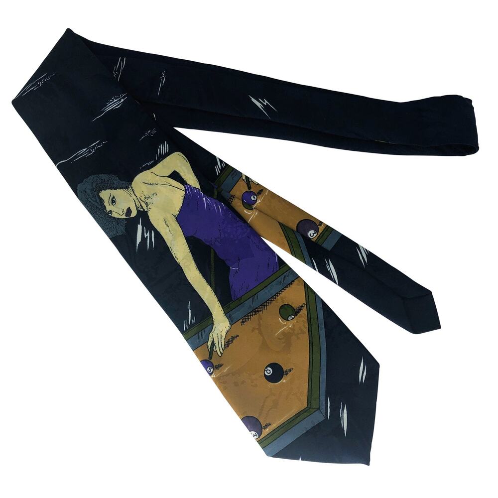 Woman Playing Billiards Tie - Picture 2 of 5
